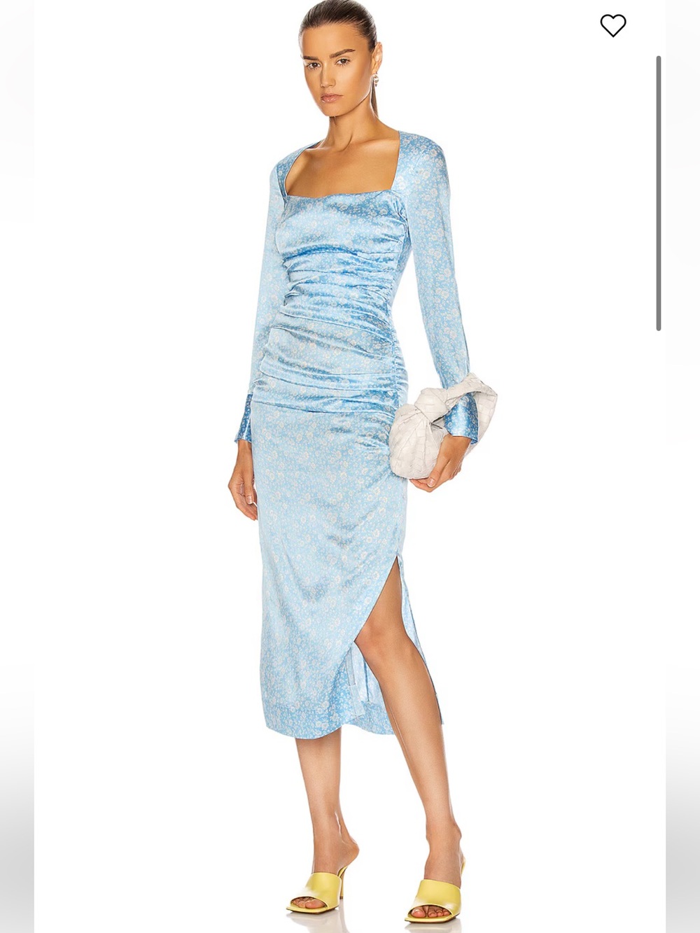 GANNI Silk Stretch Satin Dress Alaskan Blue Size 40/US 8